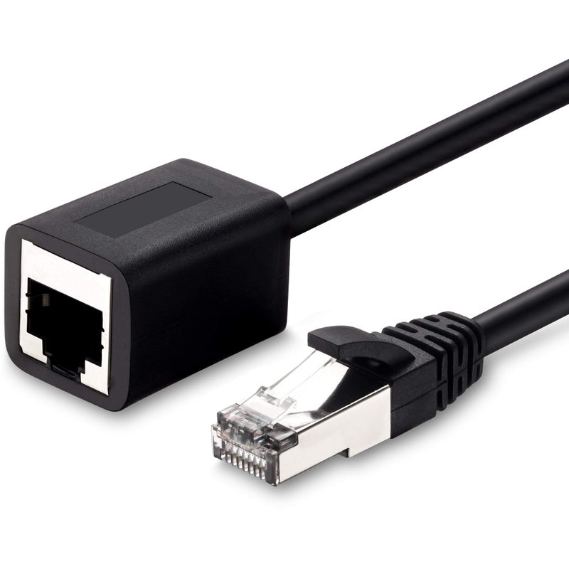 Ruaeoda Ethernet Extension Cable 15 Feet, Shielded Network Cat6 Extension Patch Cable RJ45 Cords Shielded Male to Female Connector - Image 1